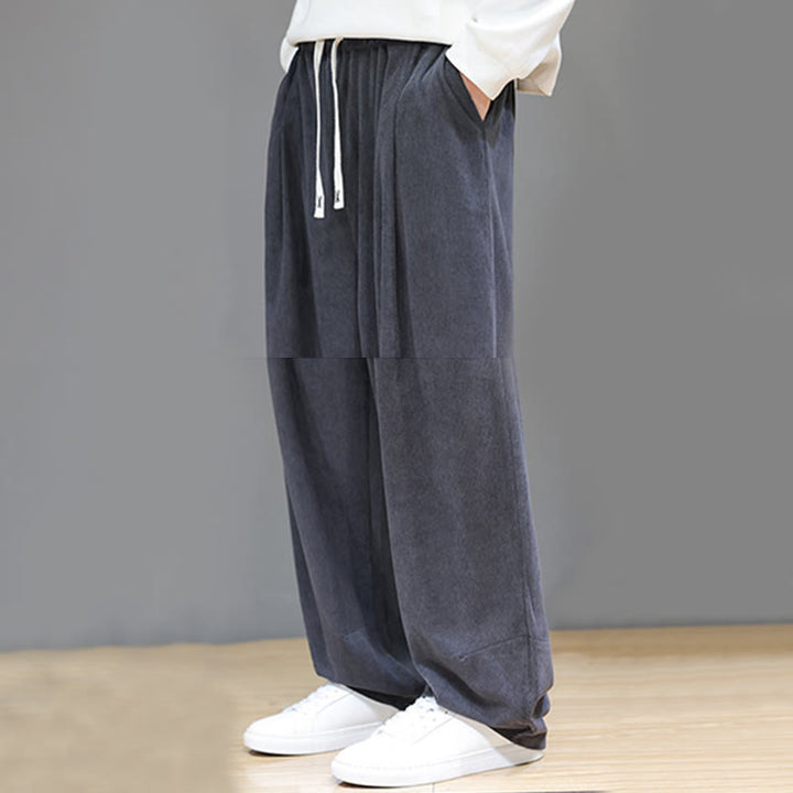 Pantalones harén de pana de algodón puro con bolsillos y diseño de Buddha Stones para hombre. - image 19