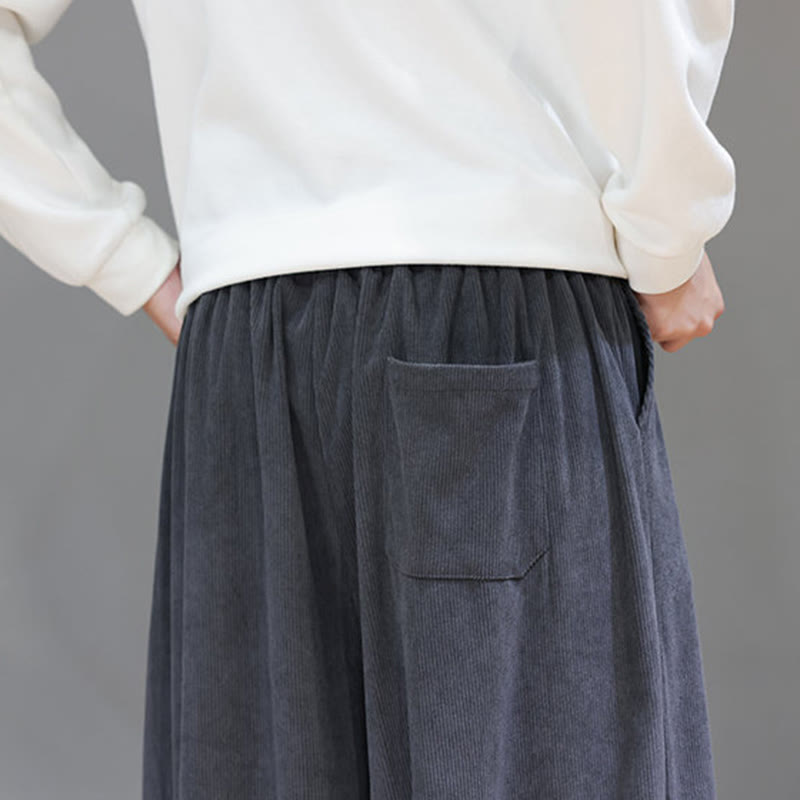 Pantalones harén de pana de algodón puro con bolsillos y diseño de Buddha Stones para hombre. - image 22