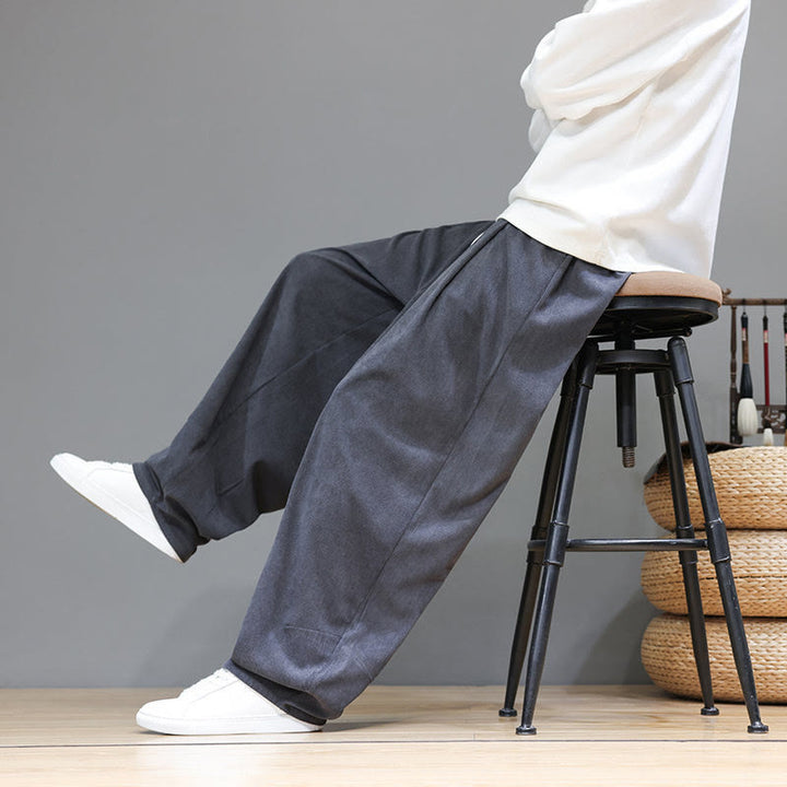 Pantalones harén de pana de algodón puro con bolsillos y diseño de Buddha Stones para hombre. - image 20
