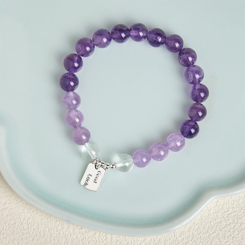Pulsera de amuleto de la suerte con Buddha Stones, amatista, cuarzo rosa y cuarzo fresa - image 6