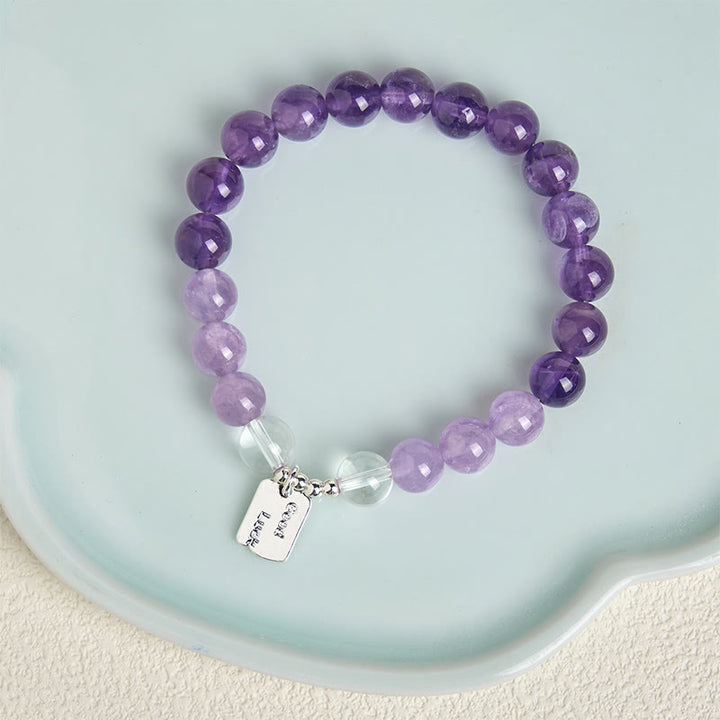 Pulsera de amuleto de la suerte con Buddha Stones, amatista, cuarzo rosa y cuarzo fresa - image 6