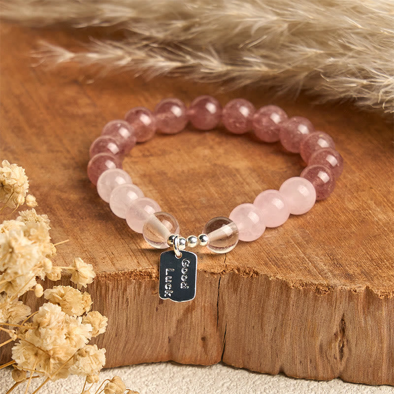 Pulsera de amuleto de la suerte con Buddha Stones, amatista, cuarzo rosa y cuarzo fresa - image 13