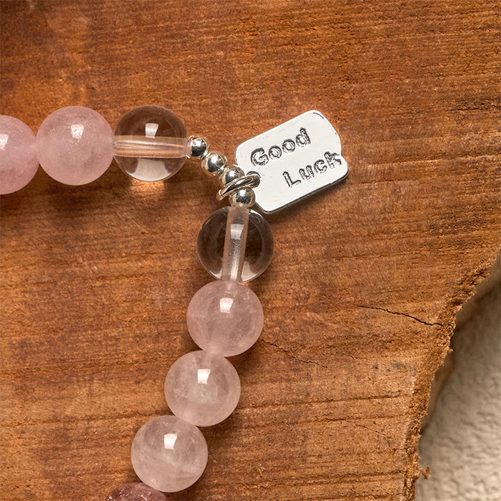 Pulsera de amuleto de la suerte con Buddha Stones, amatista, cuarzo rosa y cuarzo fresa - image 15