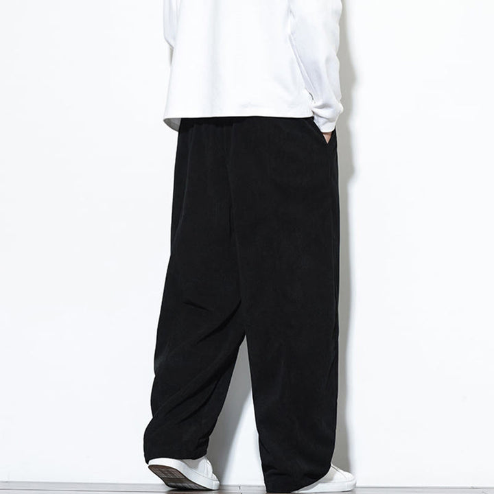 Pantalones harem para hombre de pana pura con cordón ajustable y estampado de Buddha Stones. - image 27