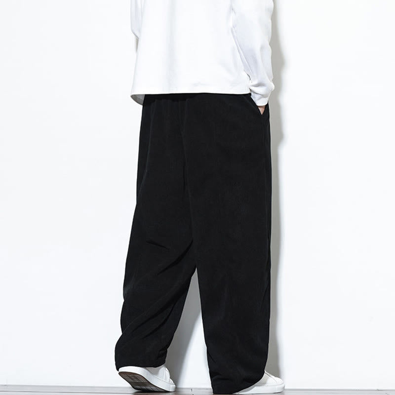Pantalones harén de pana de algodón puro con cordón ajustable y bolsillos para hombre de Buddha Stones - image 27