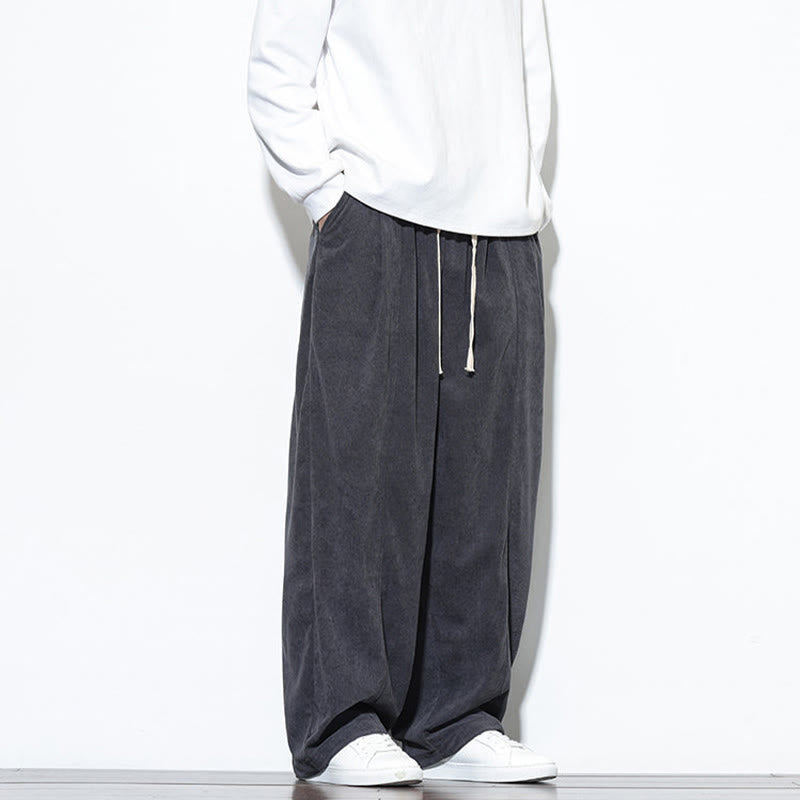Pantalones harem para hombre de pana pura con cordón ajustable y estampado de Buddha Stones. - image 18