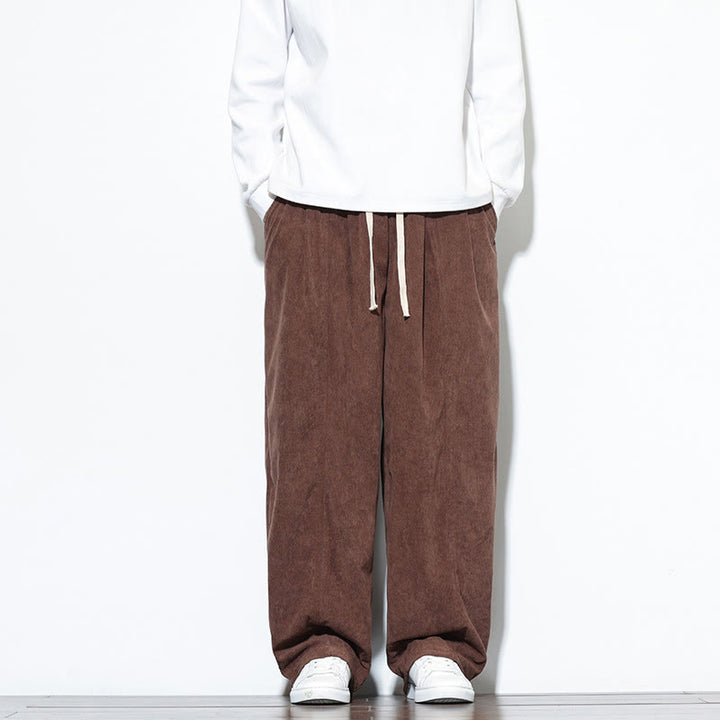 Pantalones harem para hombre de pana pura con cordón ajustable y estampado de Buddha Stones. - Tierra de siena - US/UK/AU46, EU56 (5XL) - image 31
