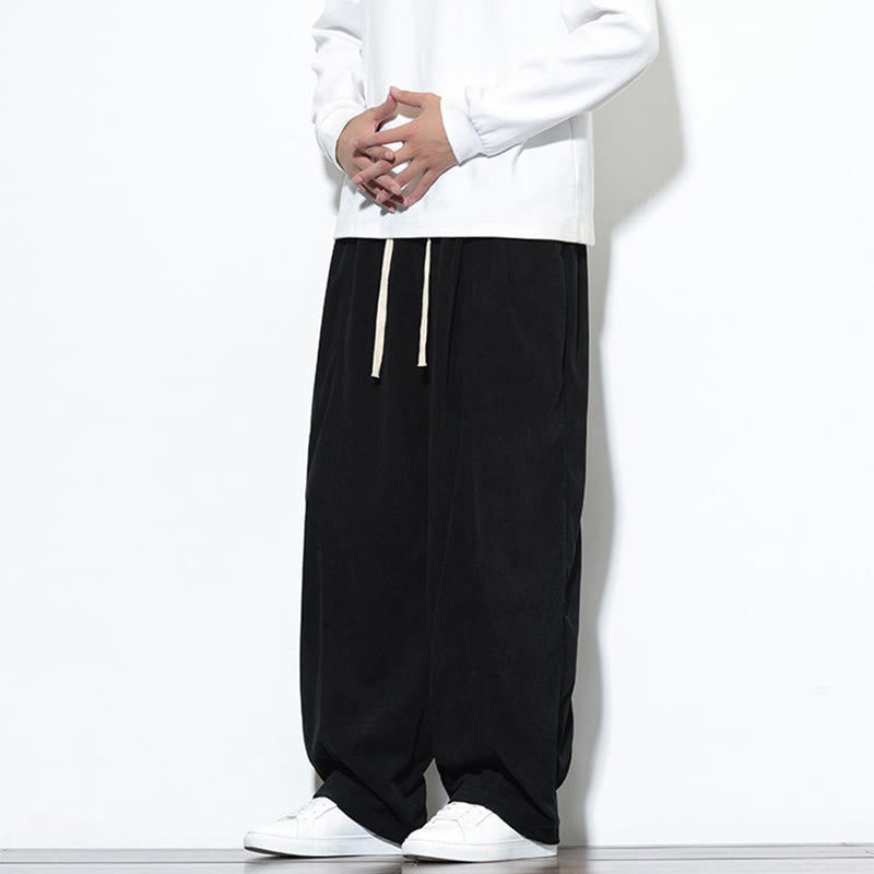 Pantalones harén de pana de algodón puro con cordón ajustable y bolsillos para hombre de Buddha Stones - image 29