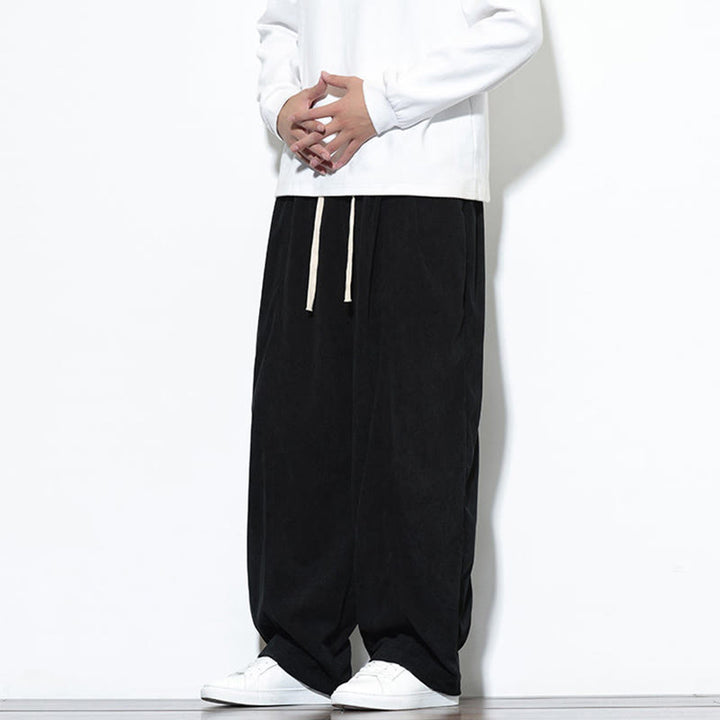Pantalones harén de pana de algodón puro con cordón ajustable y bolsillos para hombre de Buddha Stones - image 29