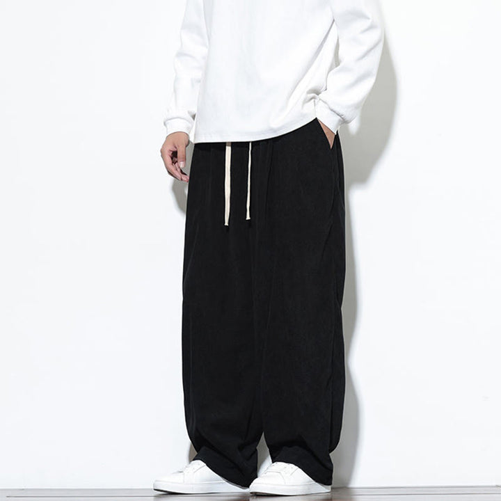 Pantalones harén de pana de algodón puro con cordón ajustable y bolsillos para hombre de Buddha Stones - image 26