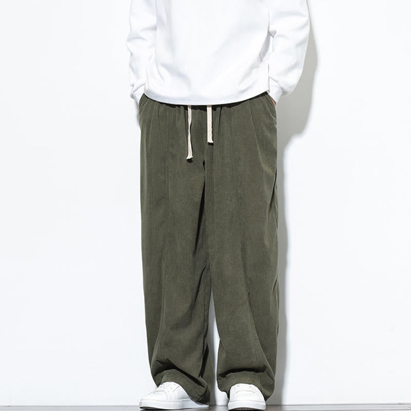 Pantalones harén de pana de algodón puro con cordón ajustable y bolsillos para hombre de Buddha Stones - image 5