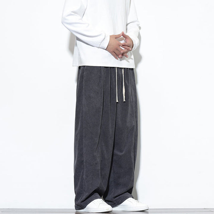 Pantalones harem para hombre de pana pura con cordón ajustable y estampado de Buddha Stones. - image 17