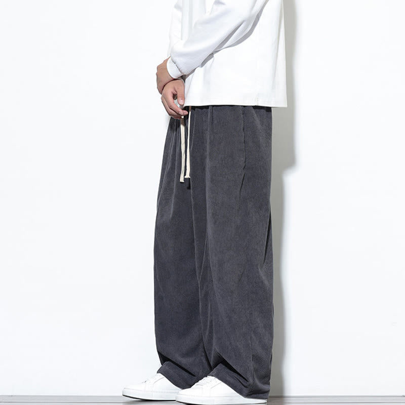 Pantalones harén de pana de algodón puro con cordón ajustable y bolsillos para hombre de Buddha Stones - image 11