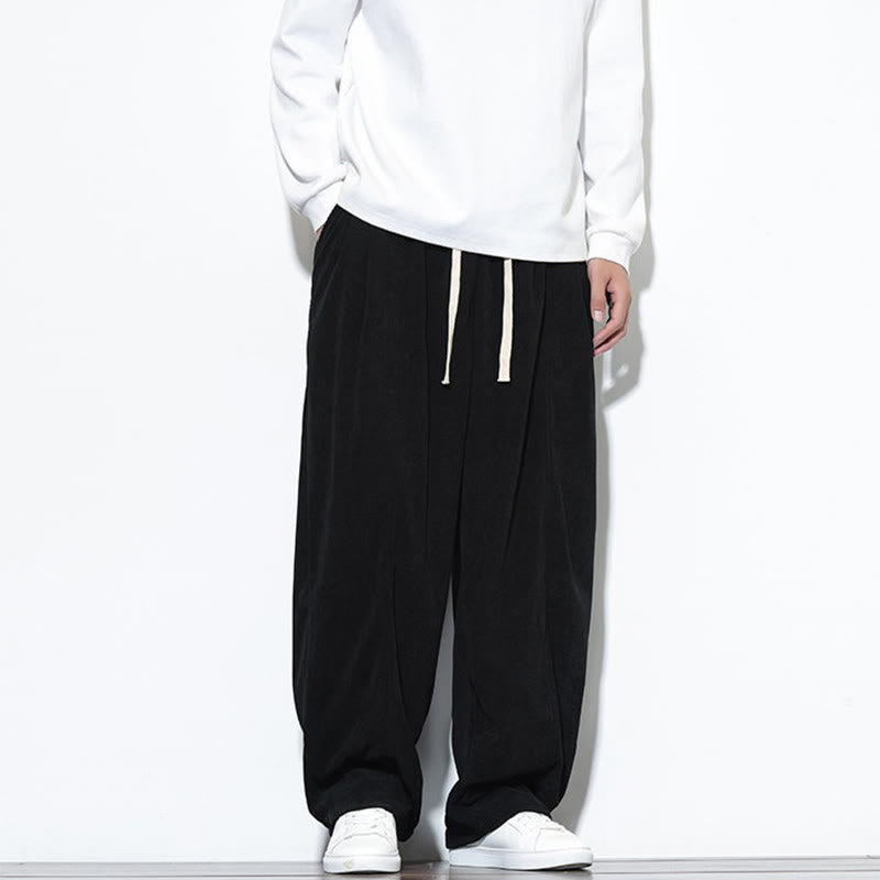 Pantalones harem para hombre de pana pura con cordón ajustable y estampado de Buddha Stones. - image 30