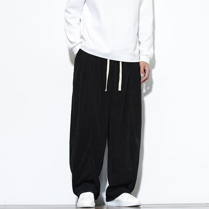 Pantalones harem para hombre de pana pura con cordón ajustable y estampado de Buddha Stones. - image 30