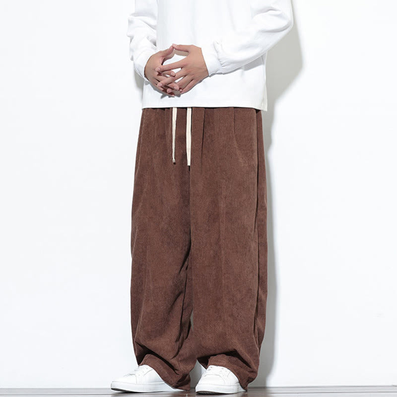 Pantalones harén de pana de algodón puro con cordón ajustable y bolsillos para hombre de Buddha Stones - image 36