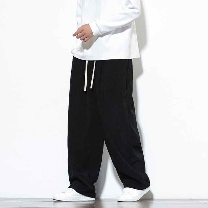 Pantalones harén de pana de algodón puro con cordón ajustable y bolsillos para hombre de Buddha Stones - image 24