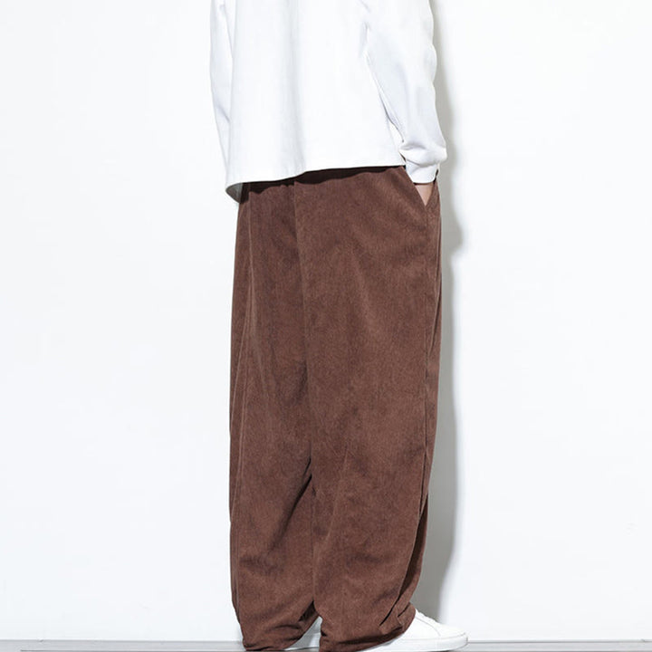 Pantalones harén de pana de algodón puro con cordón ajustable y bolsillos para hombre de Buddha Stones - image 37