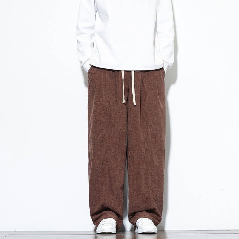 Pantalones harén de pana de algodón puro con cordón ajustable y bolsillos para hombre de Buddha Stones - Tierra de siena - US/UK/AU46, EU56 (5XL) - image 31