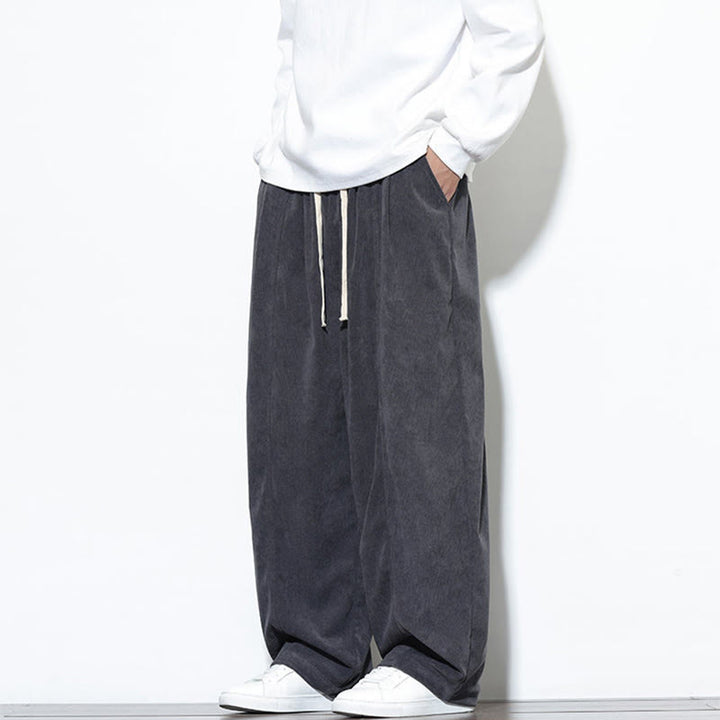 Pantalones harem para hombre de pana pura con cordón ajustable y estampado de Buddha Stones. - image 16
