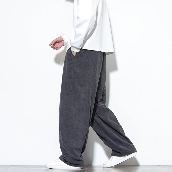 Pantalones harem para hombre de pana pura con cordón ajustable y estampado de Buddha Stones. - image 15