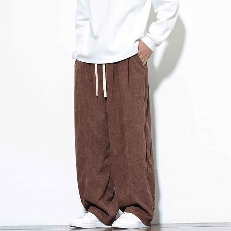 Pantalones harén de pana de algodón puro con cordón ajustable y bolsillos para hombre de Buddha Stones - image 34