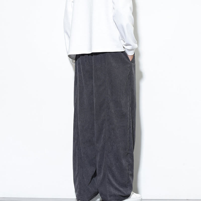 Pantalones harén de pana de algodón puro con cordón ajustable y bolsillos para hombre de Buddha Stones - image 12