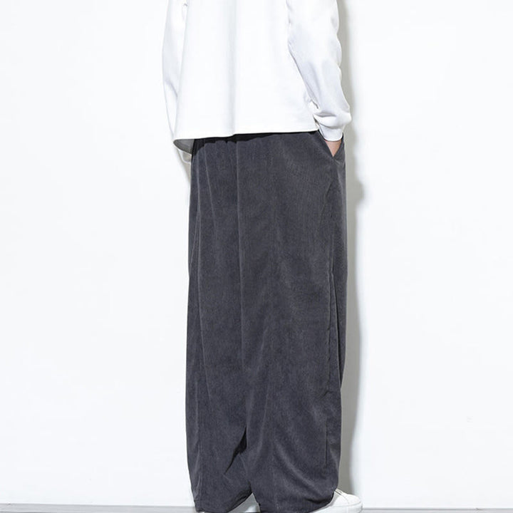 Pantalones harén de pana de algodón puro con cordón ajustable y bolsillos para hombre de Buddha Stones - image 12