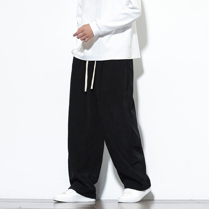 Pantalones harem para hombre de pana pura con cordón ajustable y estampado de Buddha Stones. - image 24