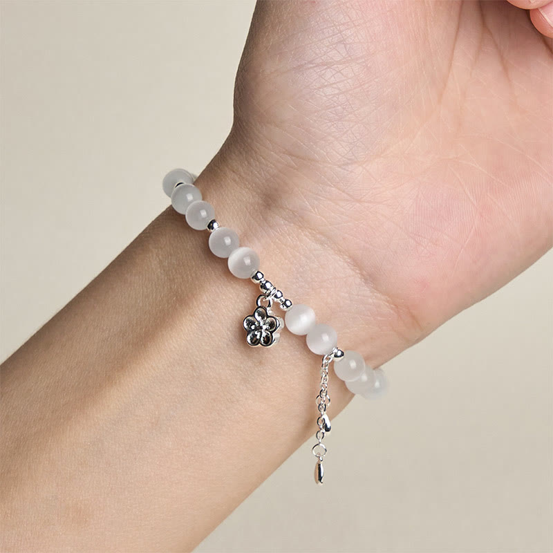 Pulsera de la paz con ojo de gato y flor de cerezo natural de Buddha Stones - image 4