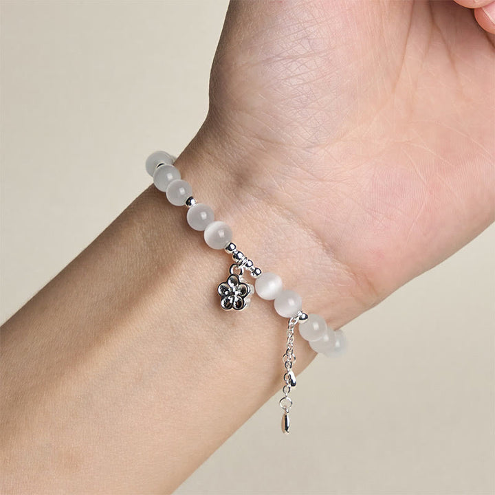 Pulsera de la paz con ojo de gato y flor de cerezo natural de Buddha Stones - image 4