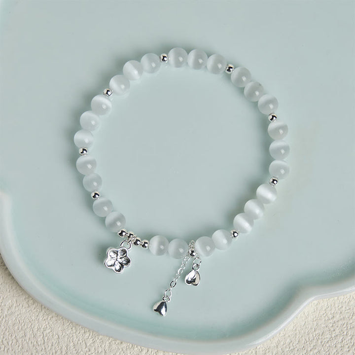 Pulsera de la paz con ojo de gato y flor de cerezo natural de Buddha Stones - image 3