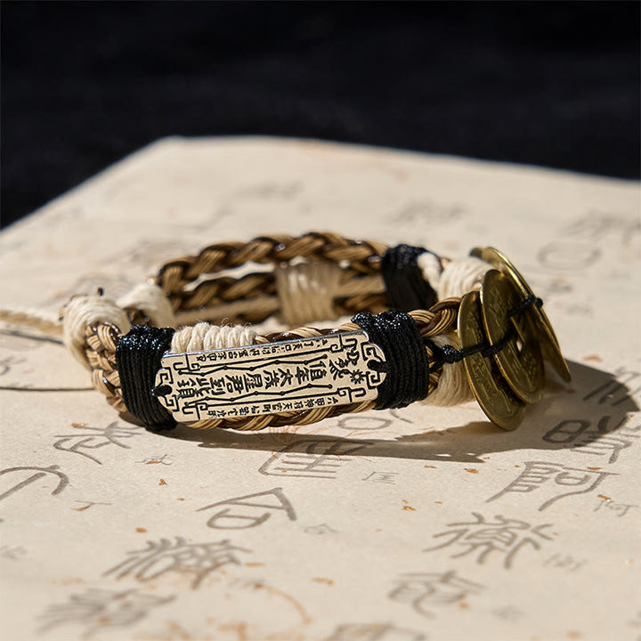Pulsera de cuerda protectora con amuleto de las cinco monedas imperiales y Buddha Stones  - image 4