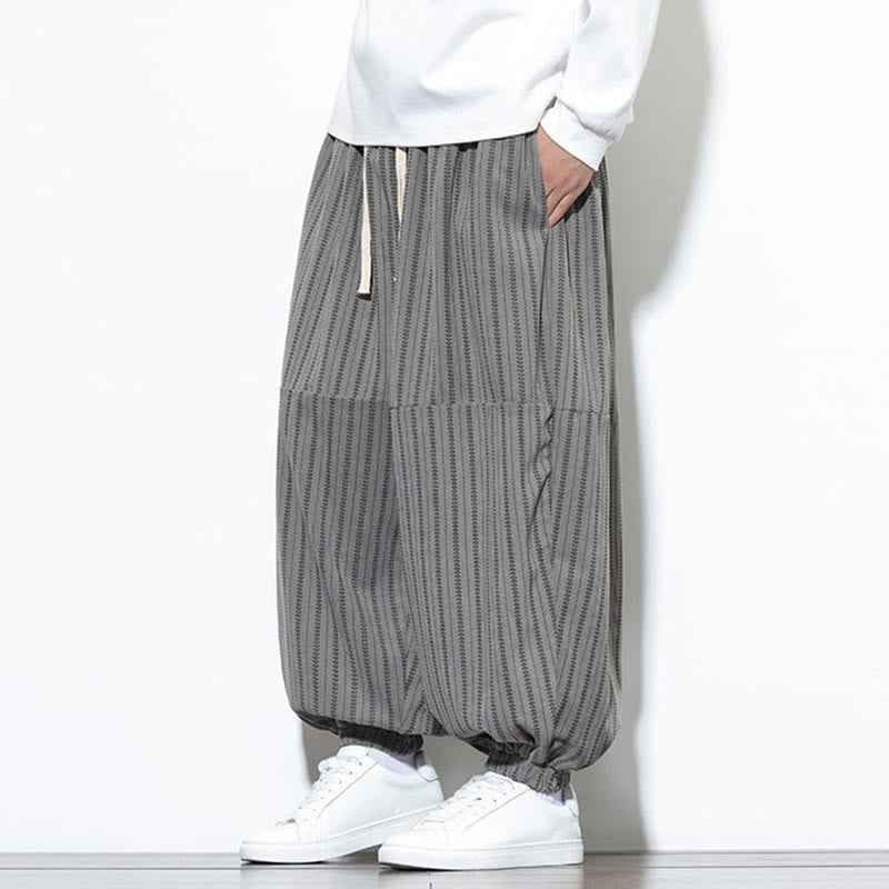Pantalones de pana estilo harén para hombre con cordón y bolsillos, estampado de rayas otoñales y Buddha Stones - image 40