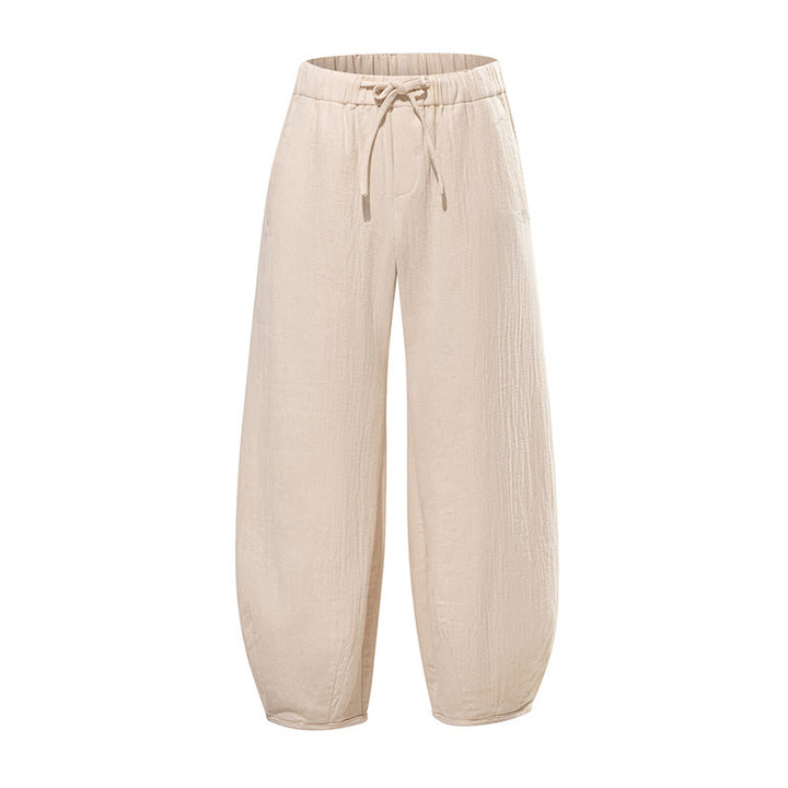Pantalones anchos de algodón puro con bolsillos y cordón estilo zen chino para hombre, con Buddha Stones, para uso diario - image 9
