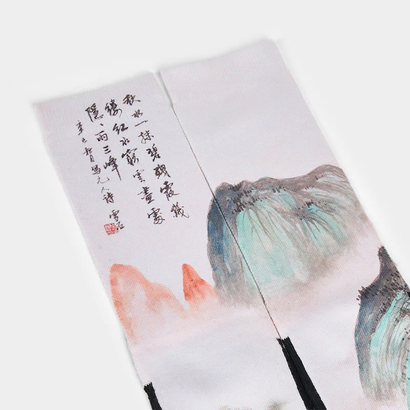 Calcetines unisex con diseño de Buddha Stones, loto, paisaje chino, micro tripulación, para hombre y mujer - image 12