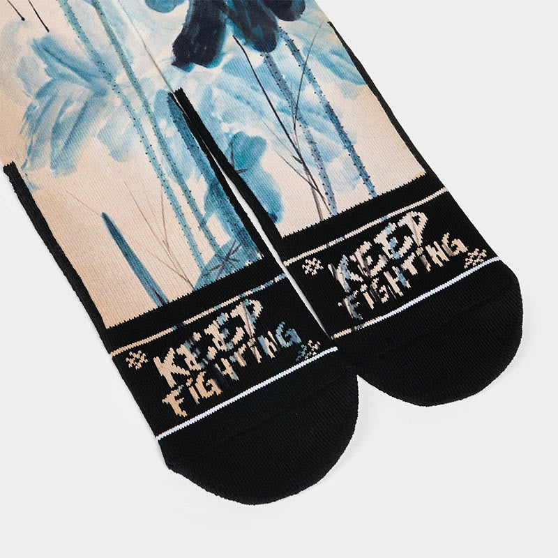 Calcetines unisex con diseño de Buddha Stones, loto, paisaje chino, micro tripulación, para hombre y mujer - image 3