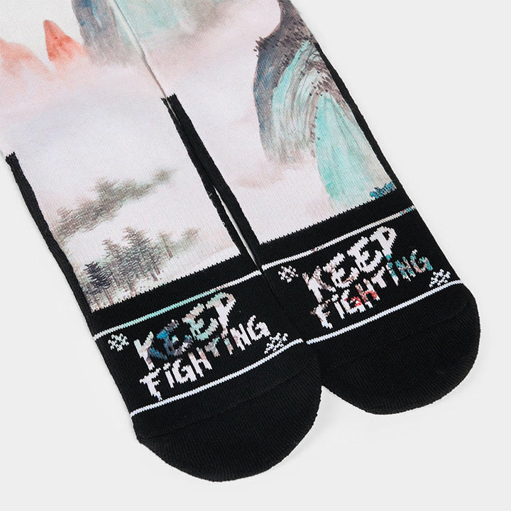 Calcetines unisex con diseño de Buddha Stones, loto, paisaje chino, micro tripulación, para hombre y mujer - image 13