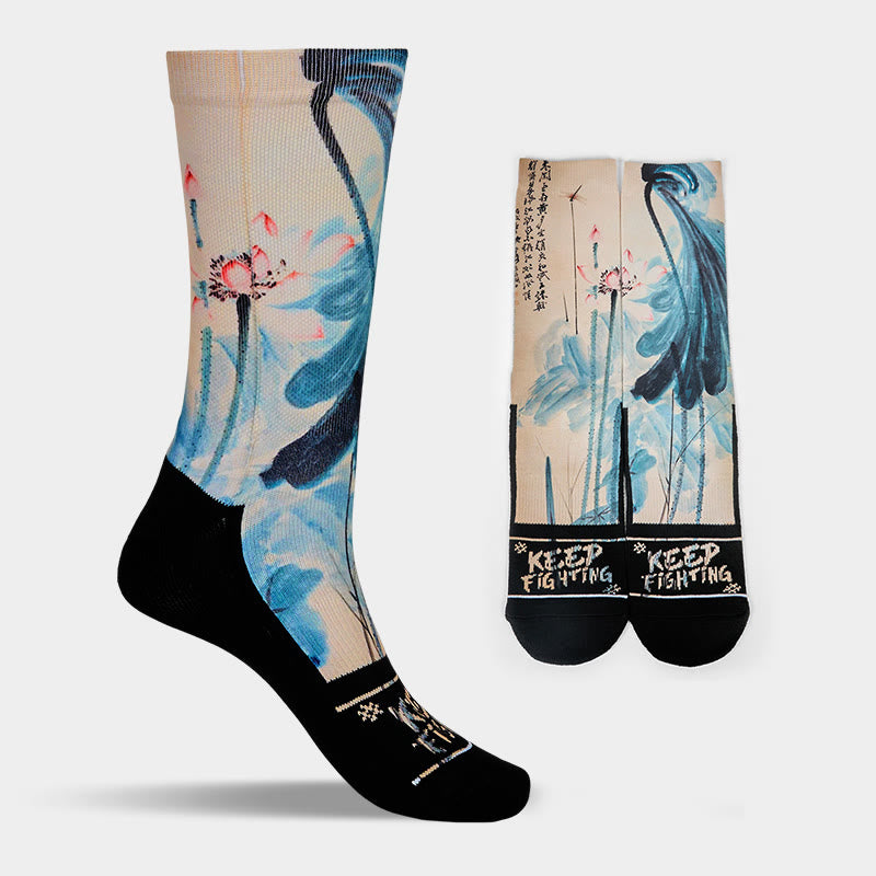 Calcetines unisex con diseño de Buddha Stones, loto, paisaje chino, micro tripulación, para hombre y mujer - image 9