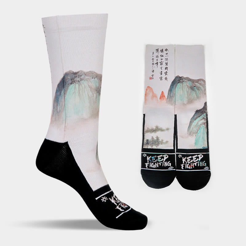 Calcetines unisex con diseño de Buddha Stones, loto, paisaje chino, micro tripulación, para hombre y mujer - image 17