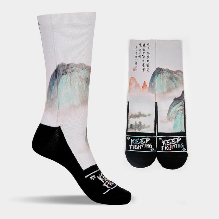 Calcetines unisex con diseño de Buddha Stones, loto, paisaje chino, micro tripulación, para hombre y mujer - image 17