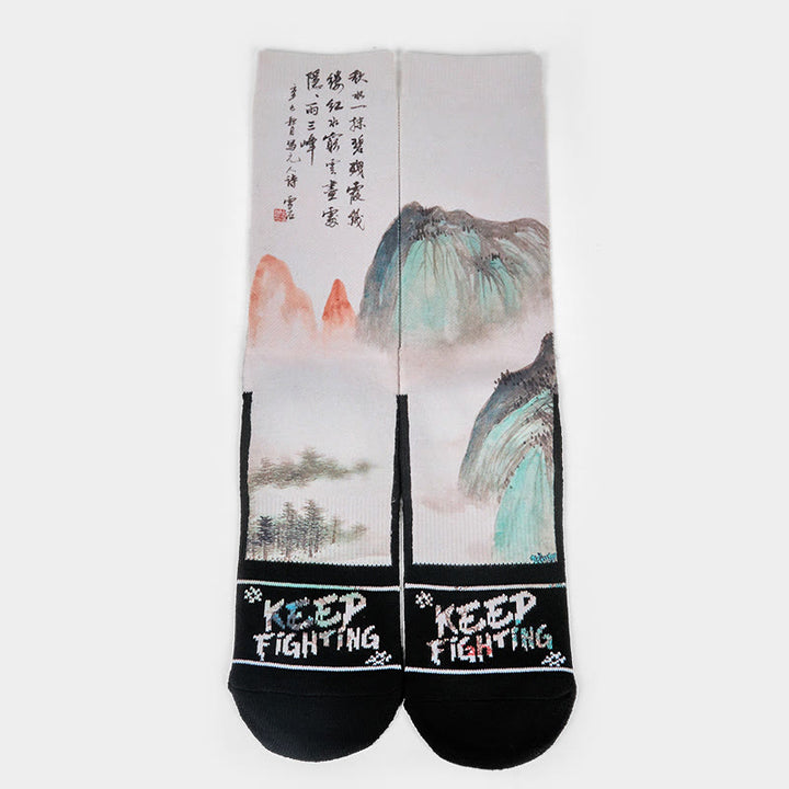 Calcetines unisex con diseño de Buddha Stones, loto, paisaje chino, micro tripulación, para hombre y mujer - image 11