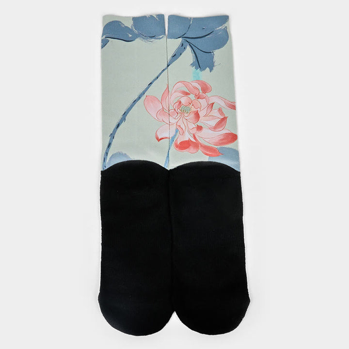Calcetines unisex con estampado de loto y Buddha Stones para hombre y mujer - image 1
