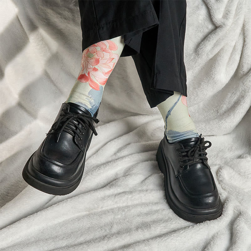 Calcetines unisex con estampado de loto y Buddha Stones para hombre y mujer - image 6
