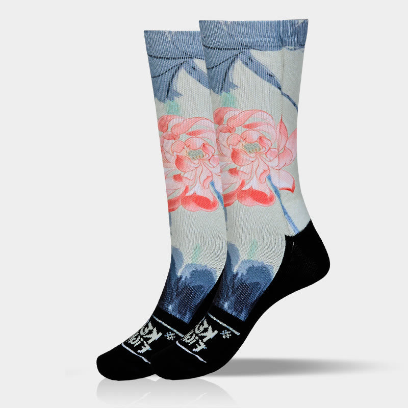 Calcetines unisex con estampado de loto y Buddha Stones para hombre y mujer - image 9