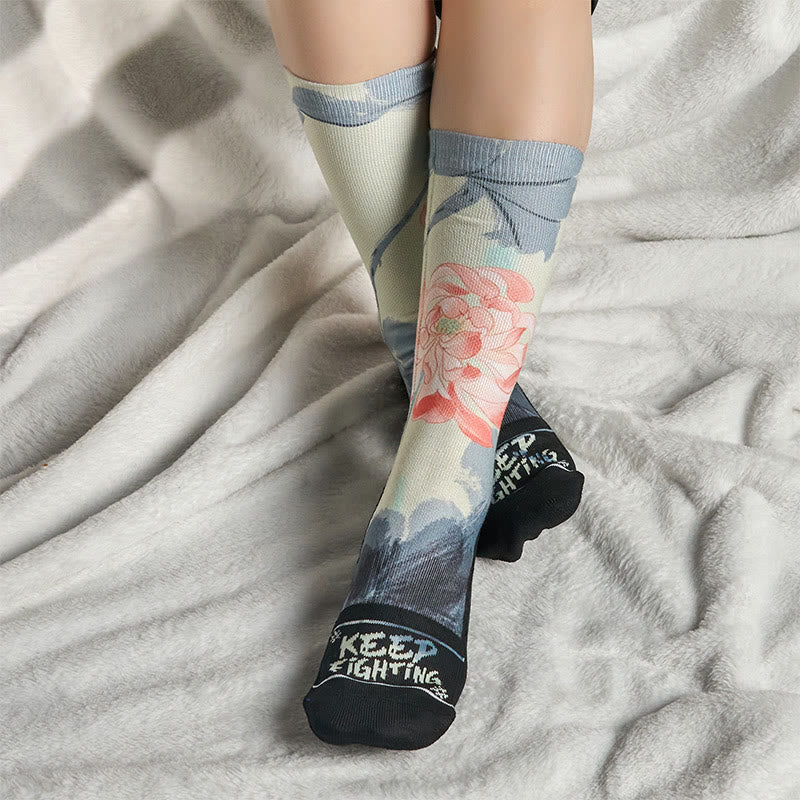 Calcetines unisex con estampado de loto y Buddha Stones para hombre y mujer - image 5