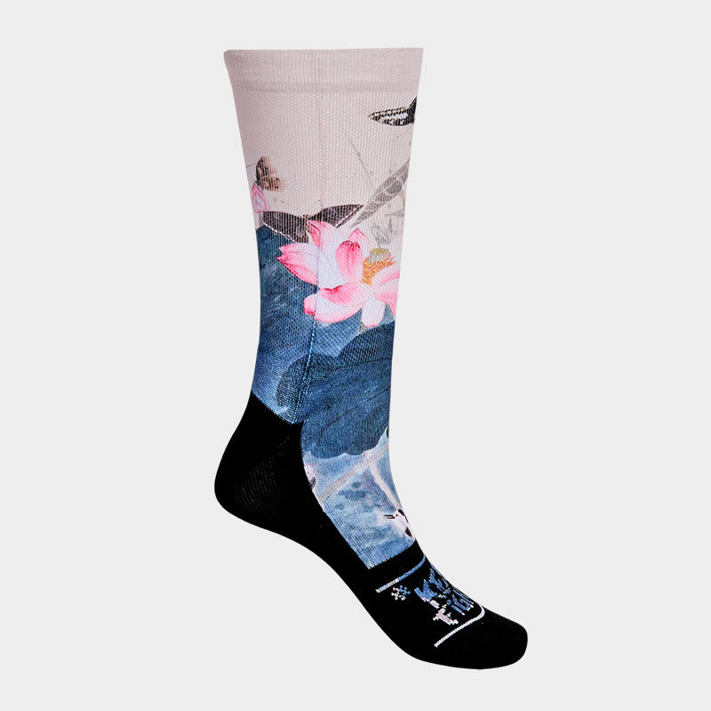 Calcetines unisex con diseño de Buddha Stones de loto, hojas y mariposas, para hombre y mujer - image 7