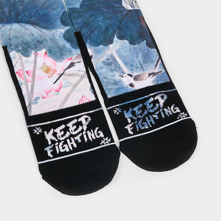 Calcetines unisex con diseño de Buddha Stones de loto, hojas y mariposas, para hombre y mujer - image 3