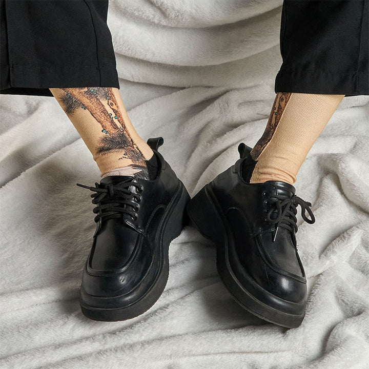 Calcetines unisex con diseño de Buddha Stones, grulla blanca, pinos y montañas, para hombre y mujer - image 7