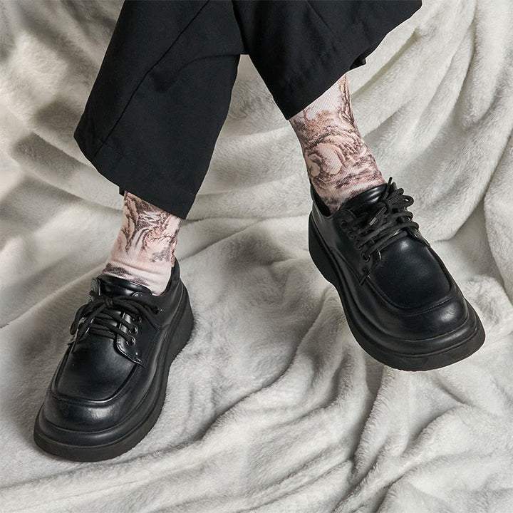 Calcetines unisex con diseño de Buddha Stones, grulla blanca, pinos y montañas, para hombre y mujer - image 17